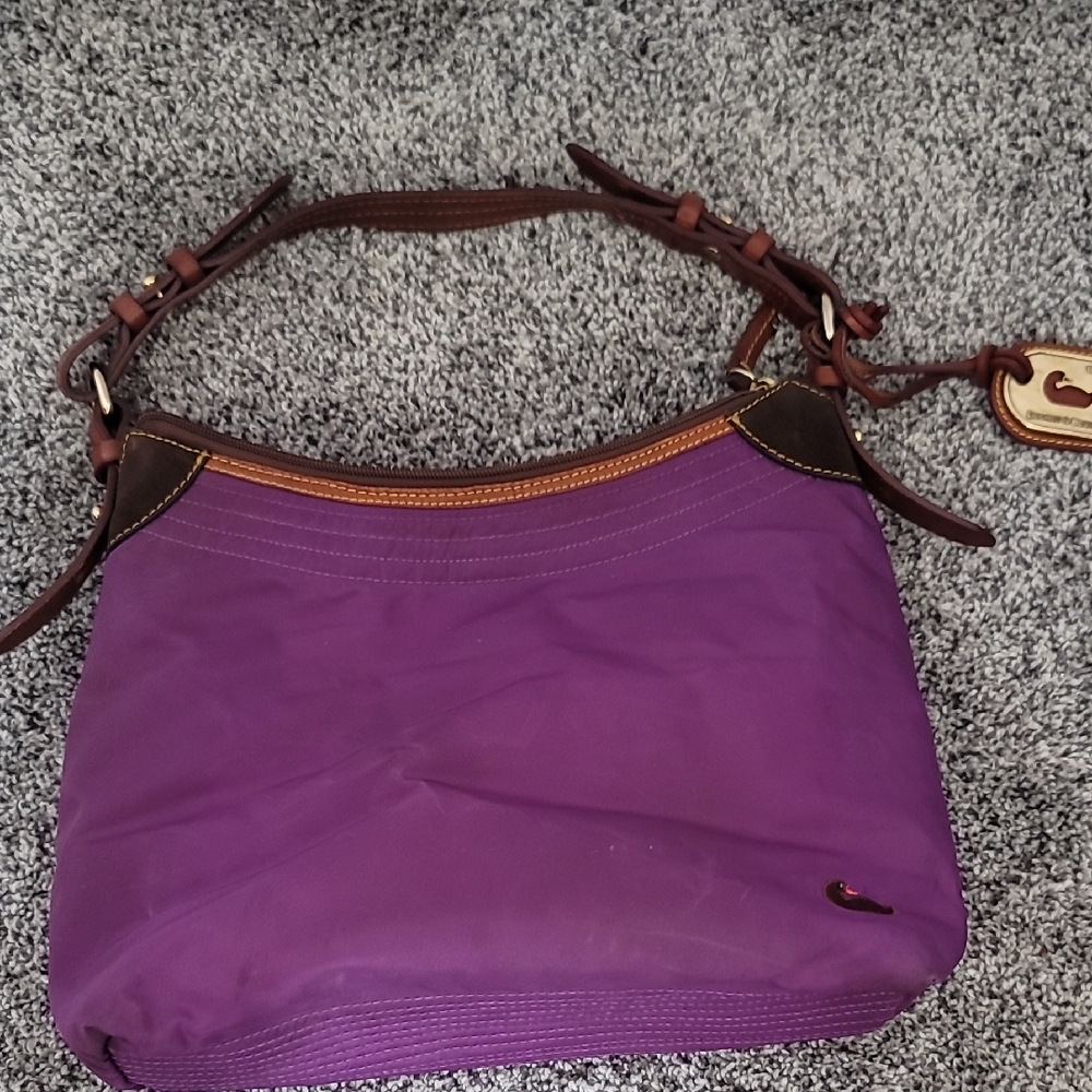 Dooney & Bourke Purple and Brown Shoulder Bag